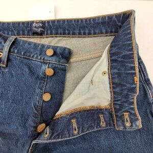 J. Crew Jeans Women's 31 Blue Button Fly Curvy Full Length Wide Leg Denim